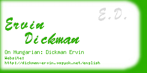 ervin dickman business card
